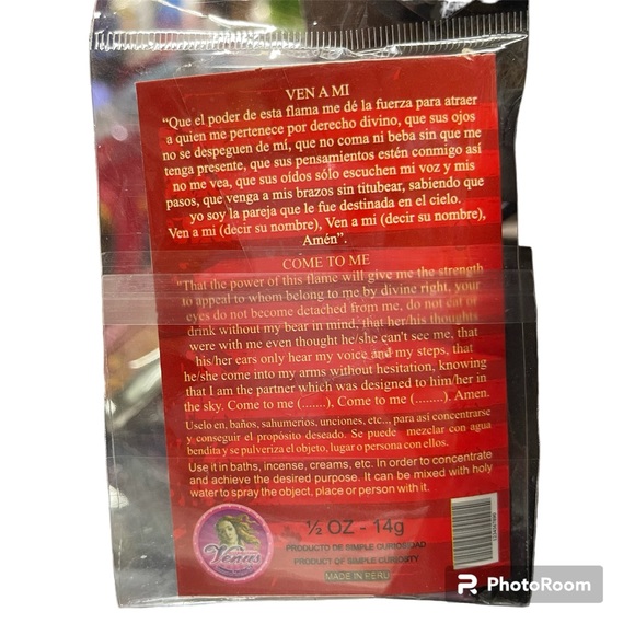 Come to me spiritual powder to fix candles/ polvo espiritual para velas ven a mi - Picture 2 of 2